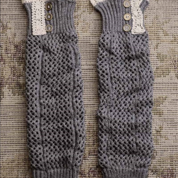 Ribbed Lace Leg Warmer - Picture 3 of 4